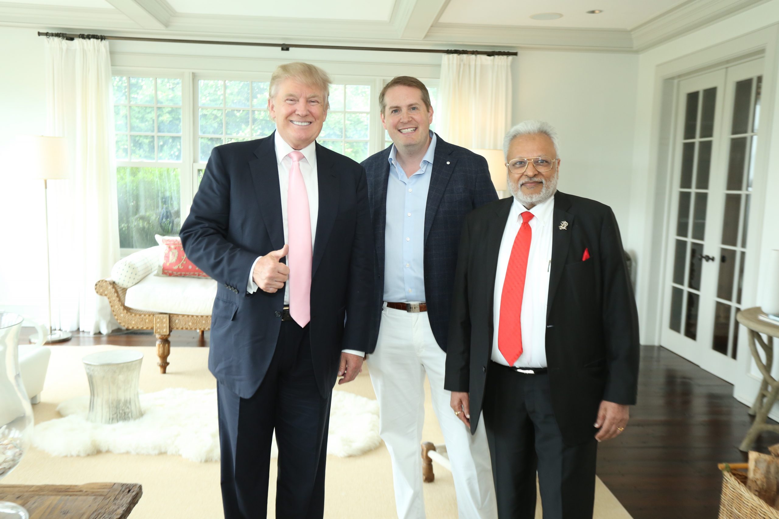 Nick Muzin introducing our first client to President Trump, at the Home of Treasury Secretary, Steve Mnuchin.